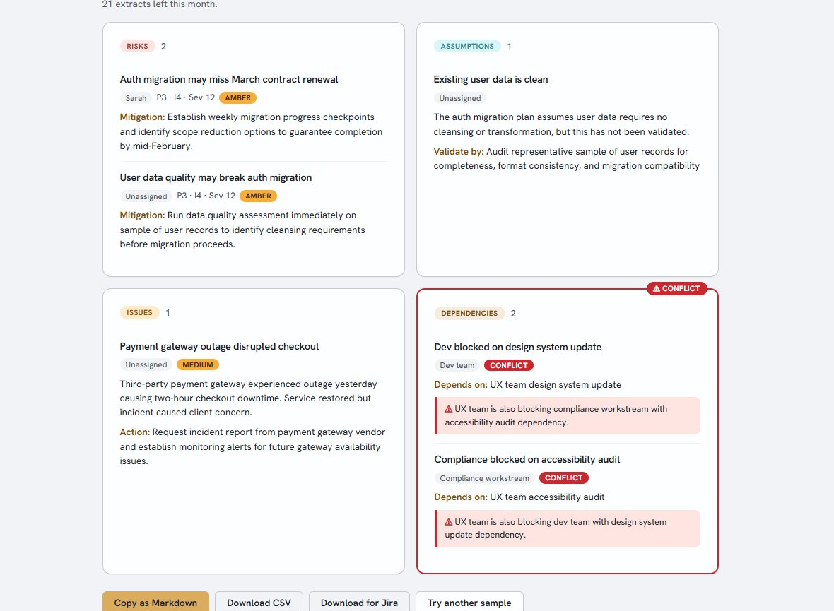 Sprintraid RAID log with risks, assumptions, issues and a flagged dependency conflict